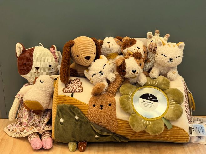 🌟NOVÁ🌟 kolekce značky JOLLEIN 🐶🐱🐓🎀 #trendybaby #jollein #toy #dog #cat #cute #new