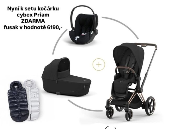 Nyní k setu kočárku cybex Priam ❗️ZDARMA ❗️ fusak v hodnotě 6190,- PS: Na prodejně ještě malé překvapení 🤩